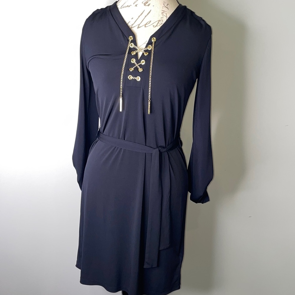 Michael Kors black dress with gold accents